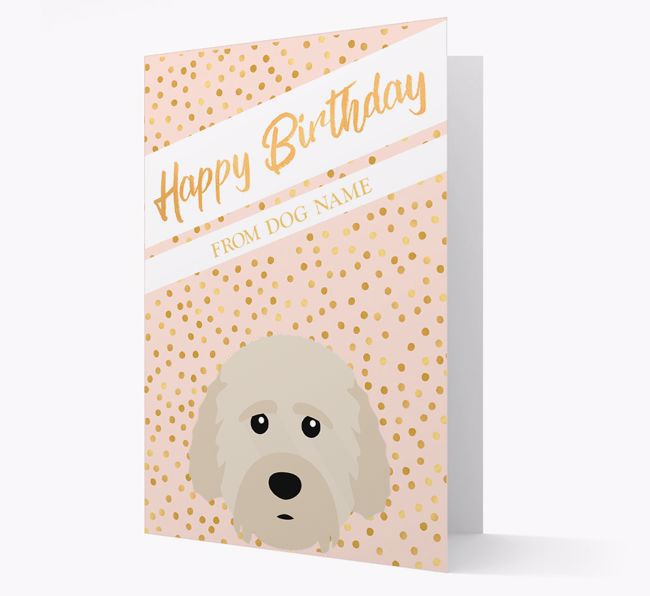 Personalized 'Happy Birthday' Gold Detail {breedFullName} Card